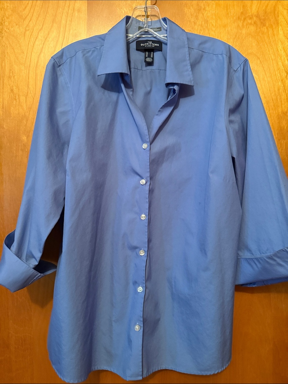 Lands' End Woman’s Medium Blue Button-Front back to work School/Work Blouse
